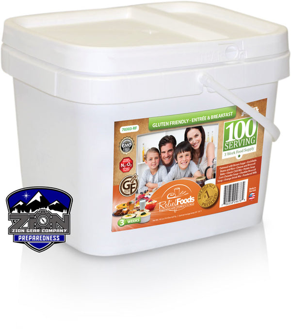 Relief Foods - Gluten Free Bucket - 100 Servings